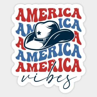 America Vibes Cowboy Hat Sticker